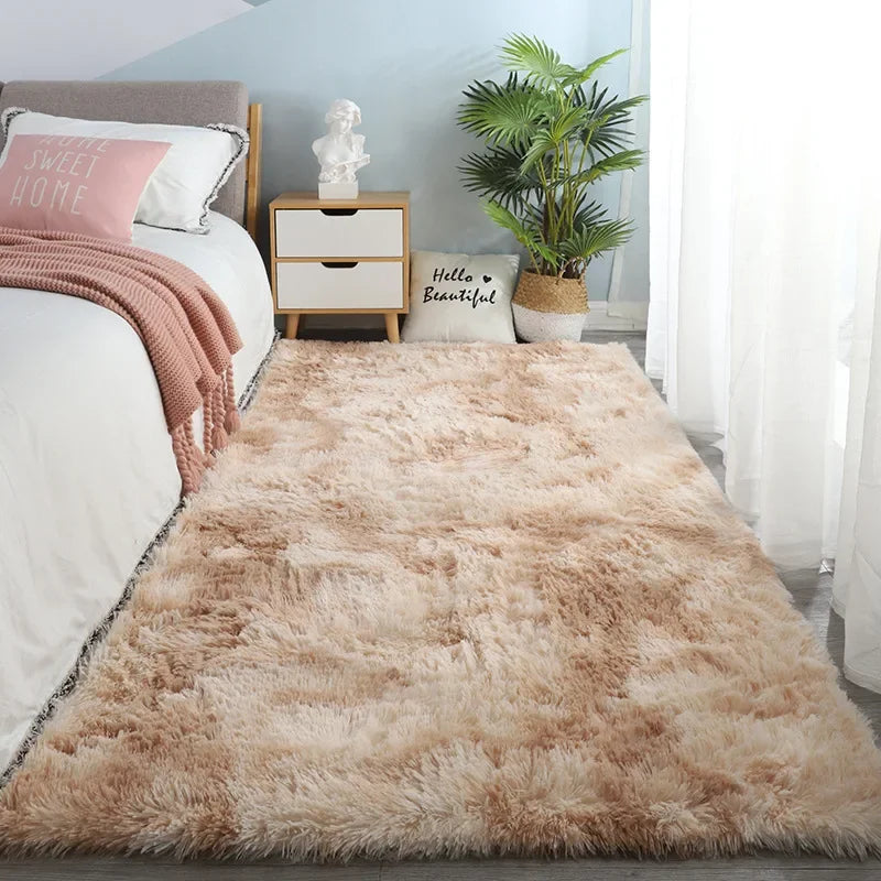 Tapete cinza para sala de estar Tapete de pelúcia Cama Quarto Chão Tapetes fofos Antiderrapantes Tapetes de decoração para casa Tapetes de veludo macio Cobertor de quarto infantil