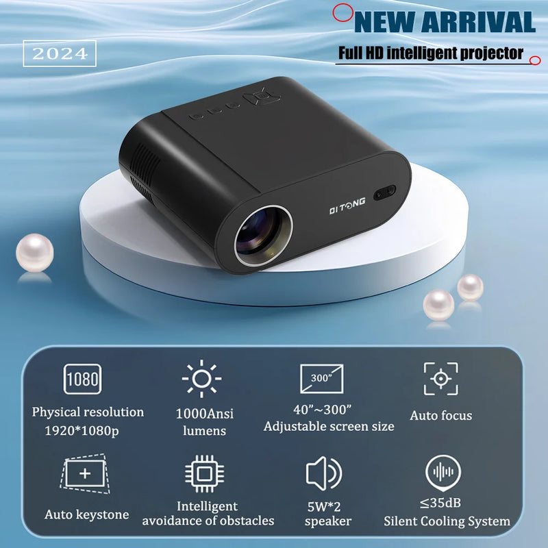 DITONG proyector 4k projetor led 1080p Android com Dual WiFi 6 e Bluetooth AutoFocus Home Theater HD Native smart home