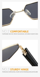 Yoovos Retângulo de Alta Qualidade Óculos De Sol De Marca De Moda Designer De Óculos Vintage Armação De Metal Óculos UV400 Gafas De Sol Mujer