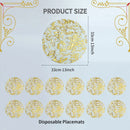 20 / 100PCS Placemats de folha metálica 33 cm redondos Super finos descartáveis Glitter Gold Table Mats para decoração de casa de festa de aniversário de casamento