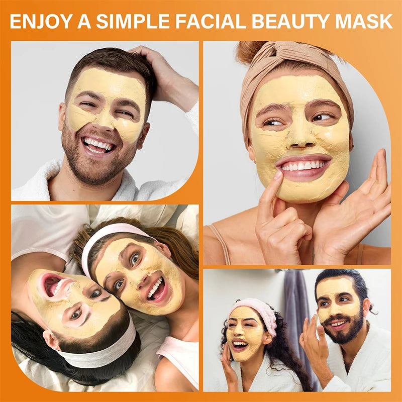 Máscara Facial de Argila com Cúrcuma e Vitamina C para Limpeza Profunda e Hidratação, Cuidados com a Pele, Máscara Facial para Remoção de Cravos e Limpeza de Poros
