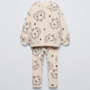 Conjunto de 2 peças para meninos com estampa de moletom infantil 6m-6y Outono Roupas infantis de manga comprida soltas com capuz casual roupas infantis roupas de bebê