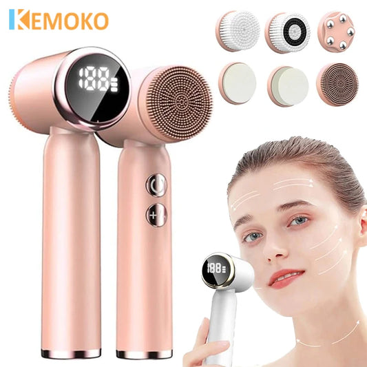 Escova de Limpeza Elétrica 6 em 1 Limpador Facial Ultrassônico