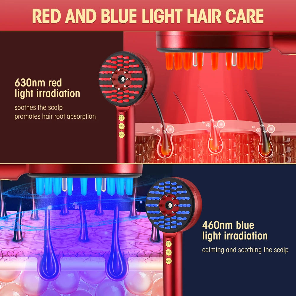 Escova de Cabelo com Luz Vermelha e Azul