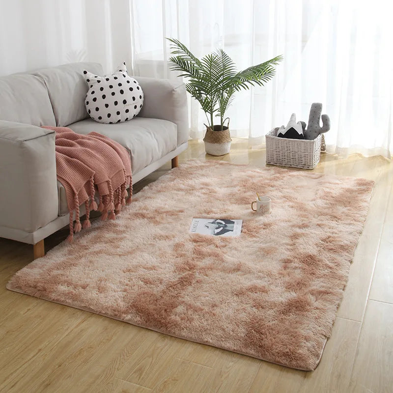 Tapete cinza para sala de estar Tapete de pelúcia Cama Quarto Chão Tapetes fofos Antiderrapantes Tapetes de decoração para casa Tapetes de veludo macio Cobertor de quarto infantil