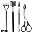 Conjunto de 3/5 Peças de Pincéis para Sobrancelha, Pente para Cílios, Separador de Cílios, Ferramentas Profissionais de Maquiagem para Olhos com Tesourinha para Sobrancelha para Mulher