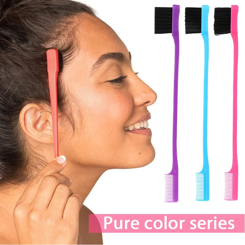Escova Pente para Cabelo 3 em 1 1-10 Unidades Escova de Dupla Face Pente para Baby Hair & Escova para Sobrancelhas Escova de Alisamento Ferramenta para Cabelo