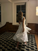 Elegante Branco Plissado A Linha Grande Hem Vestido de Festa Moda Feminina Slash Neck Slim Backless Vestidos 2025 Vestes Femininas Do Clube Verão