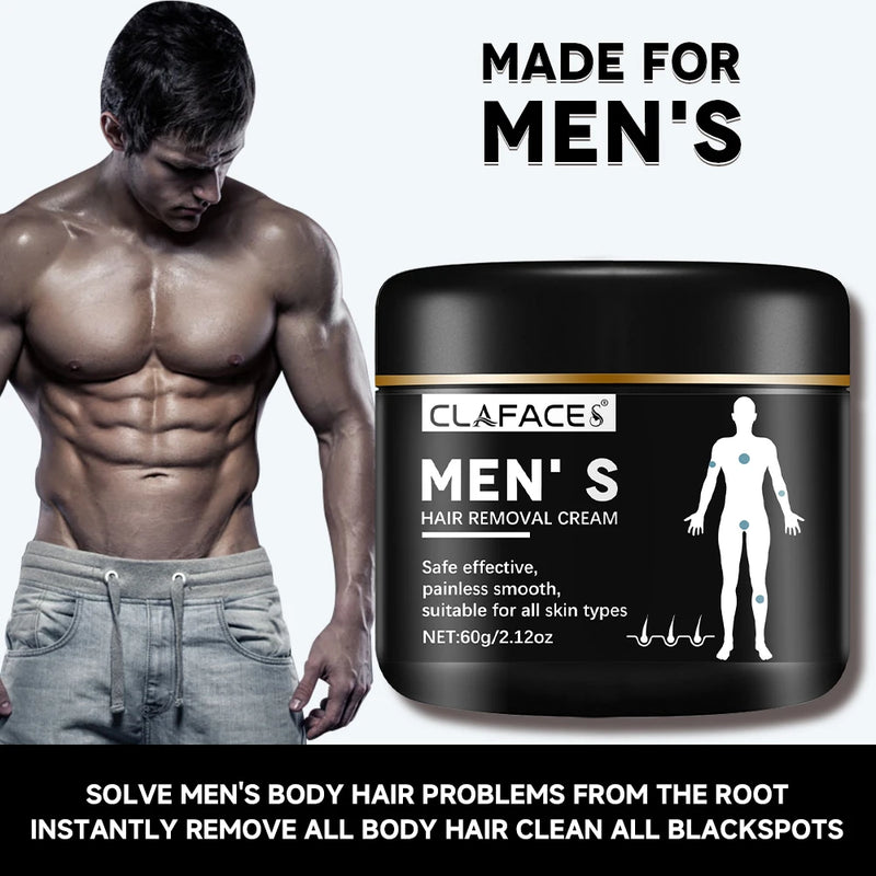 Homens Creme Removedor de Pêlos Indolor Inibição Suave Não Irritante Crescimento do Cabelo Eliminar Barba Corpo Peito Partes Íntimas Depilatório