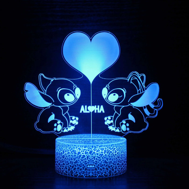 Luz noturna de ponto de ilusão 3D com controle remoto e lâmpada de decoração de quarto de toque inteligente Aniversário Dia dos Namorados Presentes de Natal
