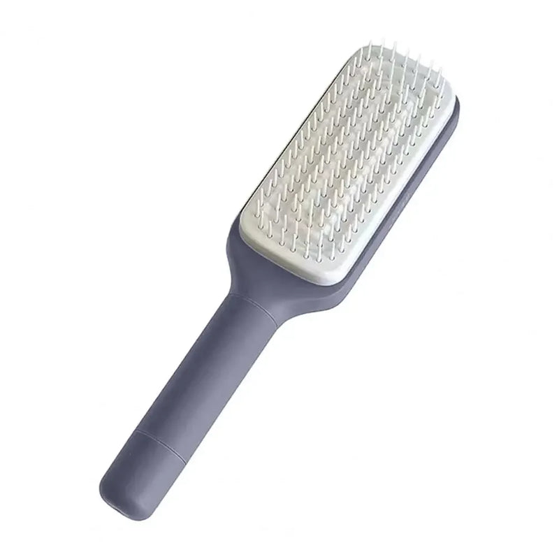 Pente Antiestático para Massagem do Couro Cabeludo com Cabo Longo e Retrátil, Ferramenta de Cabeleireiro para Mulheres