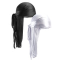 2 pcs Durags de cetim de seda para homens Designer Long Tail Beanies Doo Rags Caps Du-rags para mulheres Gravata de cetim de seda Do Rags Cap para ondas