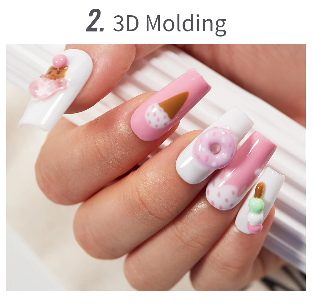 Solid Nail Tip Gel For Quickly Extend Nail Transparent 3D Modeling Carve Gel Soak Off UV Nail Art Gel Varnish 15ML Function Gel