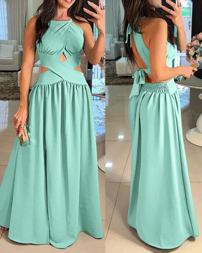 Mulheres Vestido de Noite 2024 Primavera/Verão Mais Recente Inteligente Côr Sólida Vermelho Temperação Um Ombro Festa Apertado Saia Longa