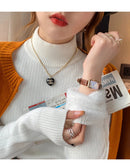 Suéter de gola alta feminino inverno 2025 vermelho retrô com forro de veludo engrossado desgaste interno tricô térmico camisa de assentamento