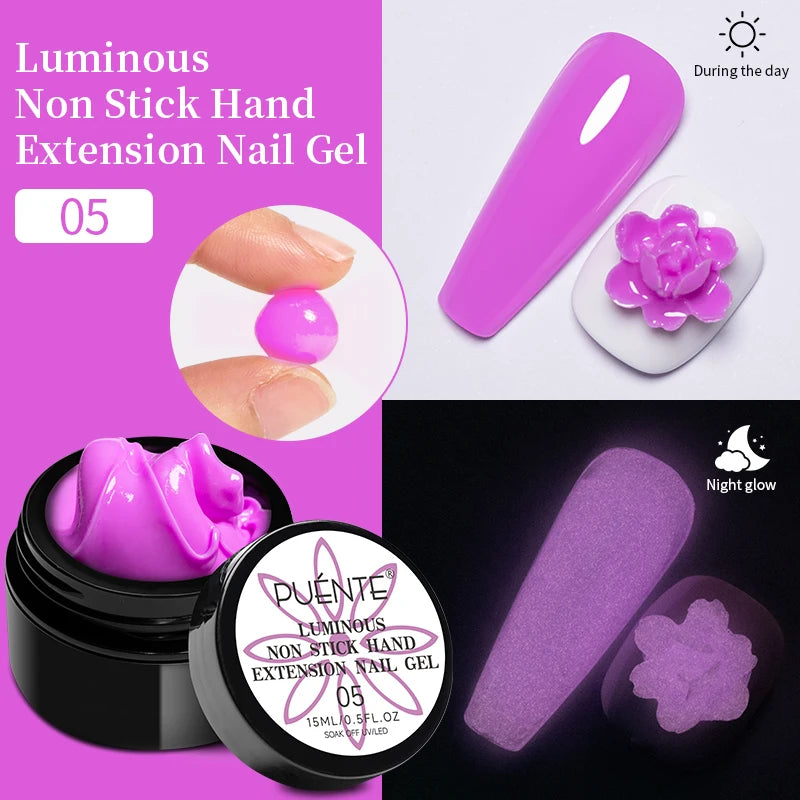 Esmalte em Gel Autonivelante 15ML Livre de Hema Gel Transparente Rígido Extensão de Unhas Modelagem 3D Cola para Strass Removedor de Verniz UV