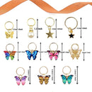 20 Peças Presilhas de Trança Borboleta Acessórios de Cabelo com Cristais Pingentes de Borboletas Coloridas Charme Pérola Brilhante Acessórios de Cabelo