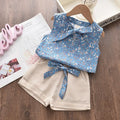 Novo Verão Bebê Meninas Roupas Crianças Sem Mangas Colete Shorts 2 Pçs/jogos Roupas Da Criança Infantil Moda Traje Crianças Fatos De Treino