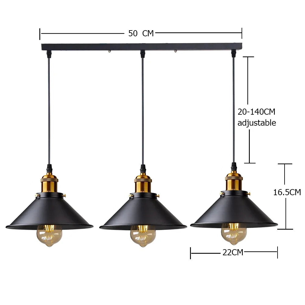 Abajur de ferro LED vintage Retro Lustres Rússia Luzes pendentes para Loft Cozinha Sala de jantar Quarto Iluminação doméstica Lâmpada suspensa