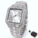 UNIGUET Relógio de Quartzo Azul Para Homens Moda Praça Iced Out Relógio Homem Hip Hop Diamante Jóias Relógio de Pulso Rock Boy Reloj Hombre