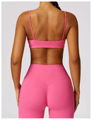Sexy Fitness Treino Mulheres Conjunto de Ioga Treino Sem Costura Sportswear Roupas de Ginástica Sutiã Esportivo Top Leggings de Cintura Alta Ternos Esportivos