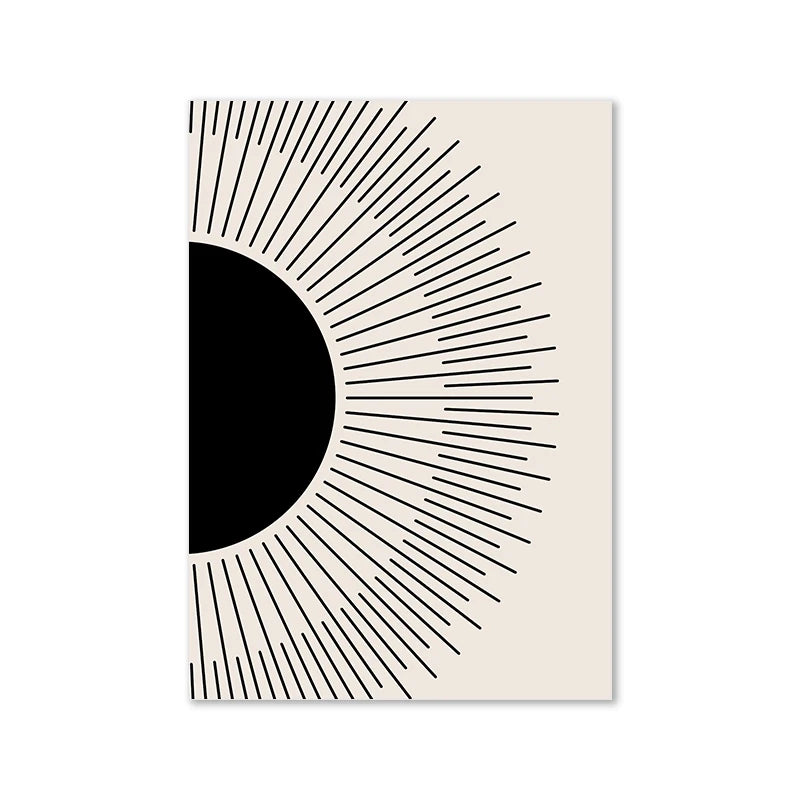 Cartaz abstrato Boho Matisse Preto Bege Dente-de-leão Impressão de Arte Sol Pintura em tela Moderna Imagem de parede Sala de estar Decoração de quarto