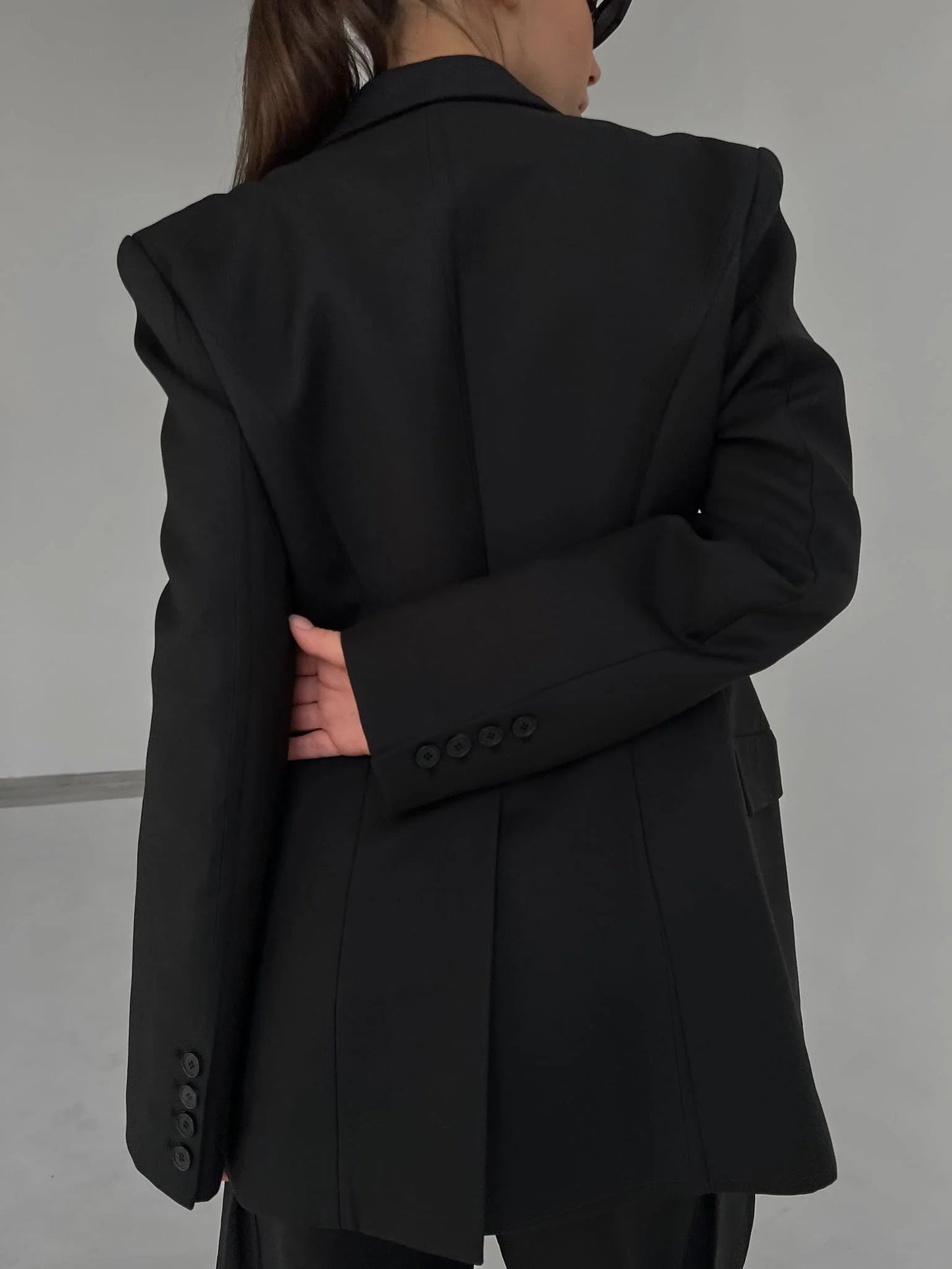 Bornladies Outono Inverno Cintura Fina Chic Blazer Casacos Senhoras Escritório Senhoras Trespassado Moda Ternos Jaqueta Roupas Femininas