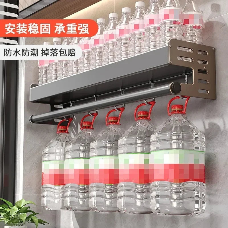 Elegante rack de condimentos de cozinha montado na parede com caixa de armazenamento Suporte multifuncional para utensílios domésticos com dispensador de vinagre de óleo