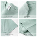 Camiseta de algodão de verão resistente 300 gramas algodão puro americano manga curta camiseta masculina casual base top camiseta grande