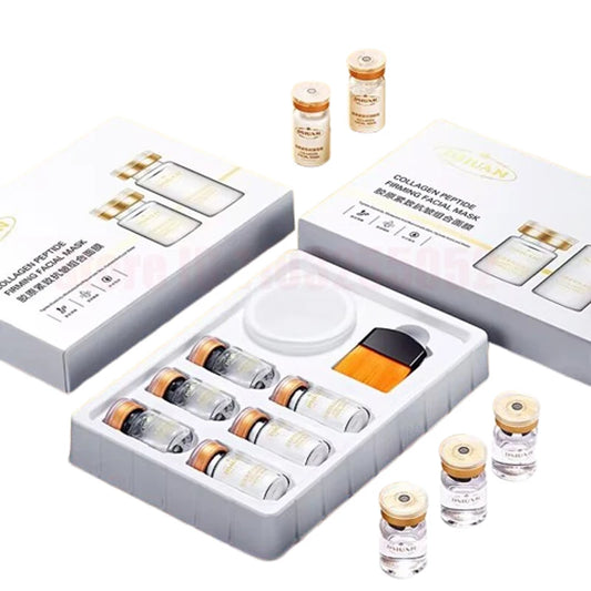 1 Caixa de Máscara em Pó Liofilizado de Peptídeo de Colágeno Set Levanta e Firme o Rosto em V Ácido Hialurônico Clareia, Hidrata e Rejuvenesce a Pele