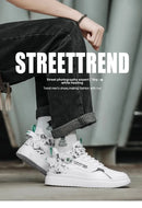 Primavera Outono Masculino Novo Estilo Tênis Vintage Moda Estudante Board Sapatos Casuais Sapatos de Cano Alto Sapatos de Fundo Grosso Respirável