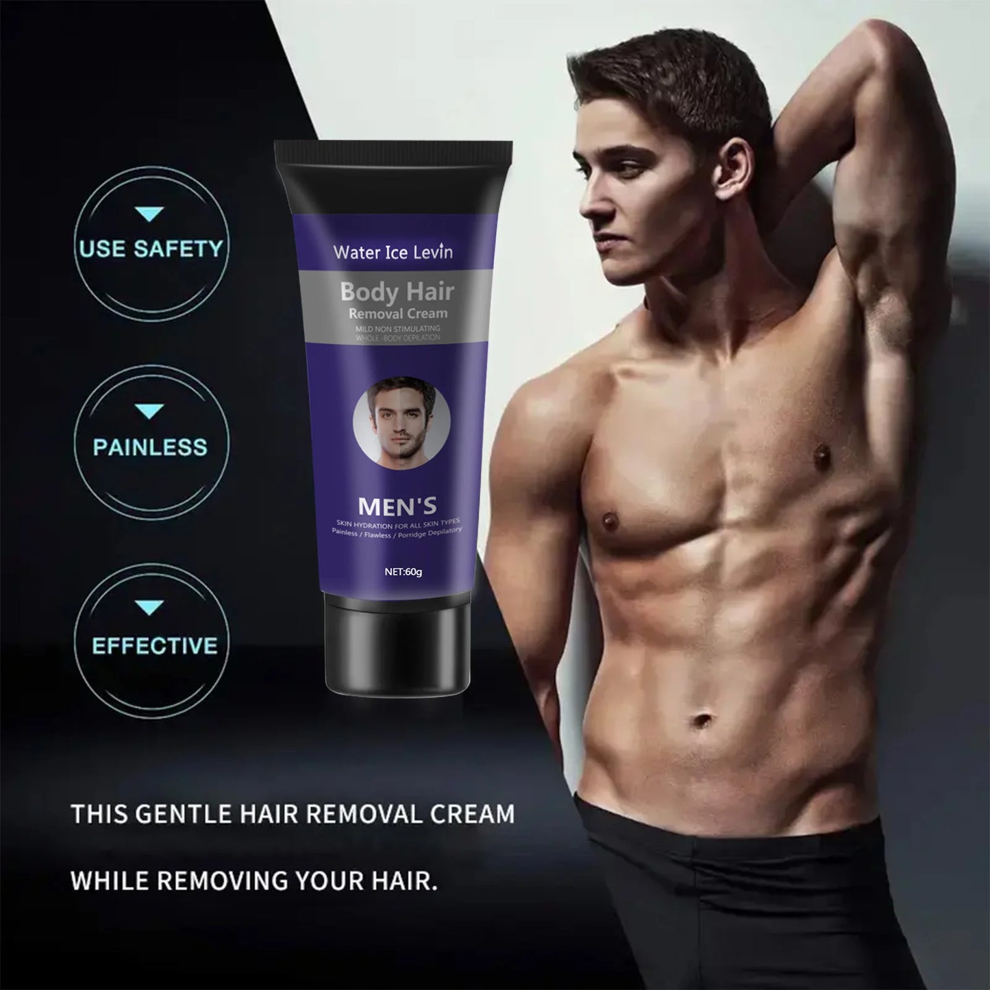 Creme de Depilação Depilador Permanente Creme Áreas Íntimas Saúde Indolor Removedor de Pêlos Inibidor de Crescimento Para Homens Cuidados com o Corpo