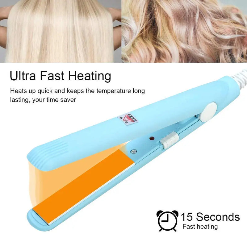 Nova Mini Prancha Alisadora de Cabelo Chapinha Ferro de Cerâmica Modelador de Cachos Para Cabelos Curtos Portátil Curling Dupla Função Cuidados com o Cabelo Para Viagem