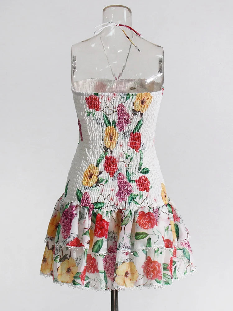 TWOTWINSTYLE Cut Out Bainha em camadas Vestido Sexy Para Mulheres Sem Alças Sem Mangas Fora Do Ombro Cintura Alta Mini Vestidos Roupas Femininas