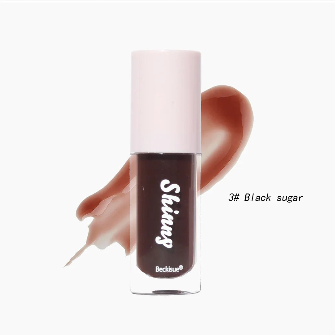 Óleo Labial Hidratante de Cristal Transparente, Gloss Labial Volumizado
