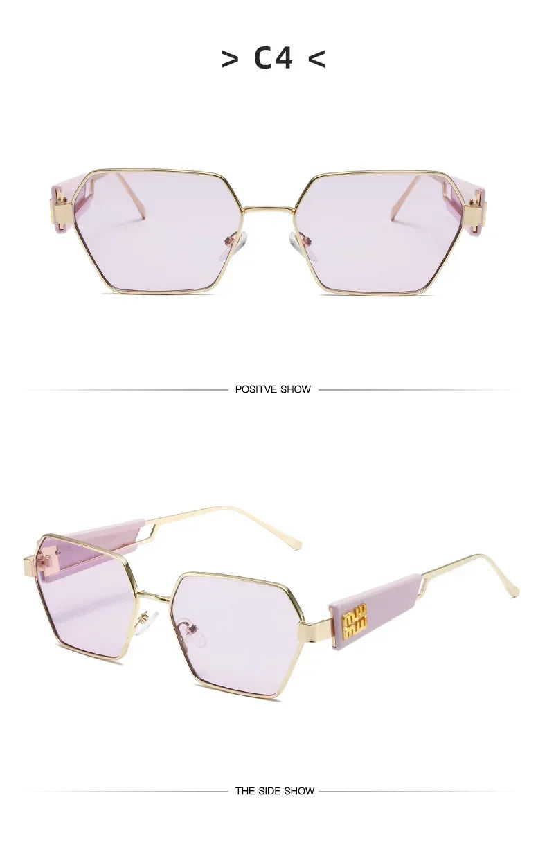 Yoovos Retângulo de Alta Qualidade Óculos De Sol De Marca De Moda Designer De Óculos Vintage Armação De Metal Óculos UV400 Gafas De Sol Mujer