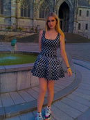 2025 Primavera Verão Luxo Design Da Marca Sem Mangas Vestido De Malha Para As Mulheres Preto Sexy Saia Curta Saia De Noite Senhoras Paris Roupas