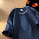 Camisetas grandes masculinas, camiseta branca de algodão 5XL para homens, casual, verão, moda, estampa de letras, gola, camisetas, roupas masculinas