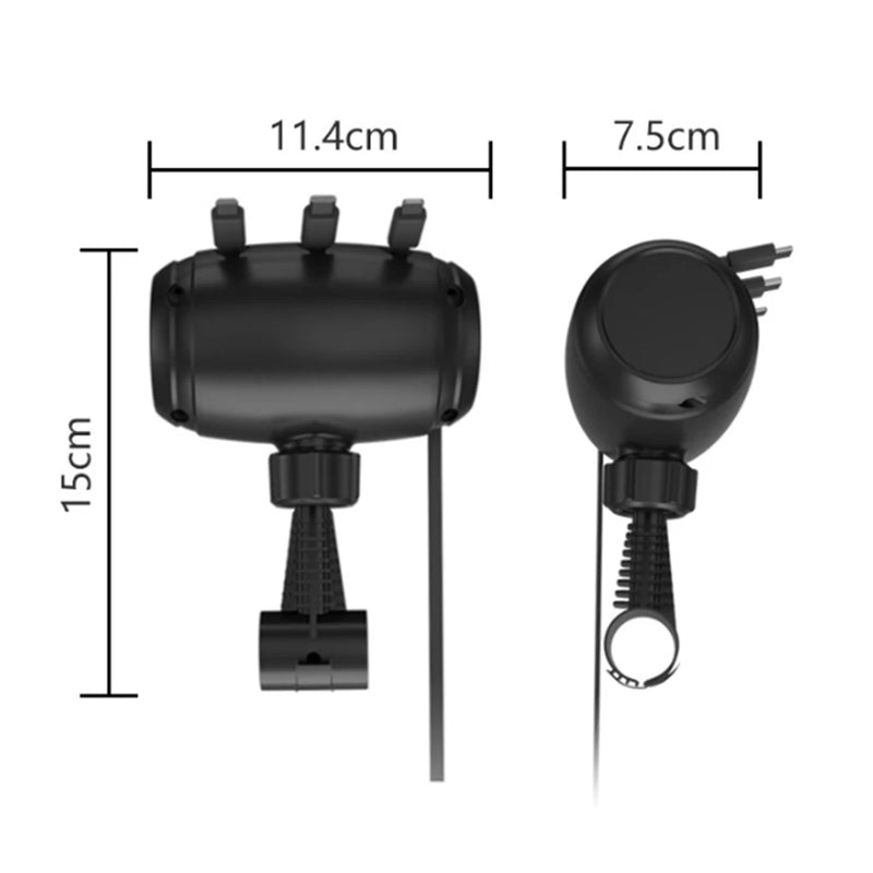 Carregador de apoio de cabeça retrátil para trás multi USB-C rápido para Android, Apple para iPhone, Samsung, acessório para notebook