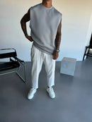 2025 Verão Estilo Europeu Casual Fitness Esportes Diário Regata com Respirável Grande Abertura