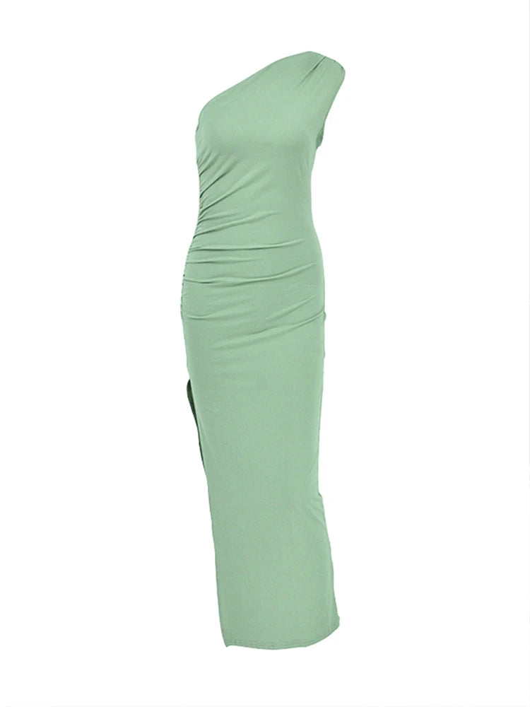 Verão Maxi Vestido Mulheres Sexy Split Moda Sem Mangas Sem Encosto Slim Vestido Feminino Casual Streetwear Club Elegantes Vestidos de Festa