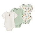 Kiddiezoom 3 PCS Moda Verão Manga Curta Cartoon Baby Bodysuit Algodão Recém-nascido Menino Menina Roupas