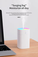 Umidificador de Ar USB Mini 400ml Difusor de Óleo Essencial Aromático para Casa e Carro Difusor Ultrassônico Silencioso com Névoa e Lâmpada LED Colorida