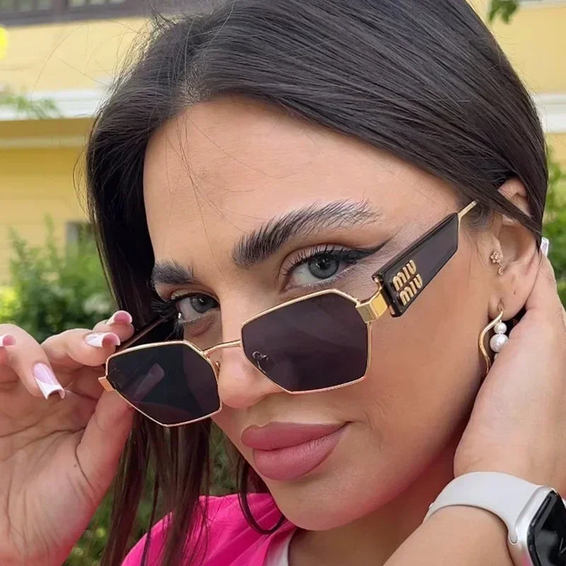 Yoovos Retângulo de Alta Qualidade Óculos De Sol De Marca De Moda Designer De Óculos Vintage Armação De Metal Óculos UV400 Gafas De Sol Mujer