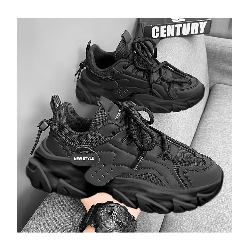 Sapato Masculino Respirável Sola Grossa Tênis Casual Corrida ao ar livre Quatro Estações Novo Tênis Masculino Solas Macias Conforto Tênis Masculino
