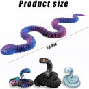 Cobra impressa em 3D 23,6 polegadas articulada flexível conjunta resina simulação víbora fidget animais brinquedos modelo para decoração de mesa engraçado