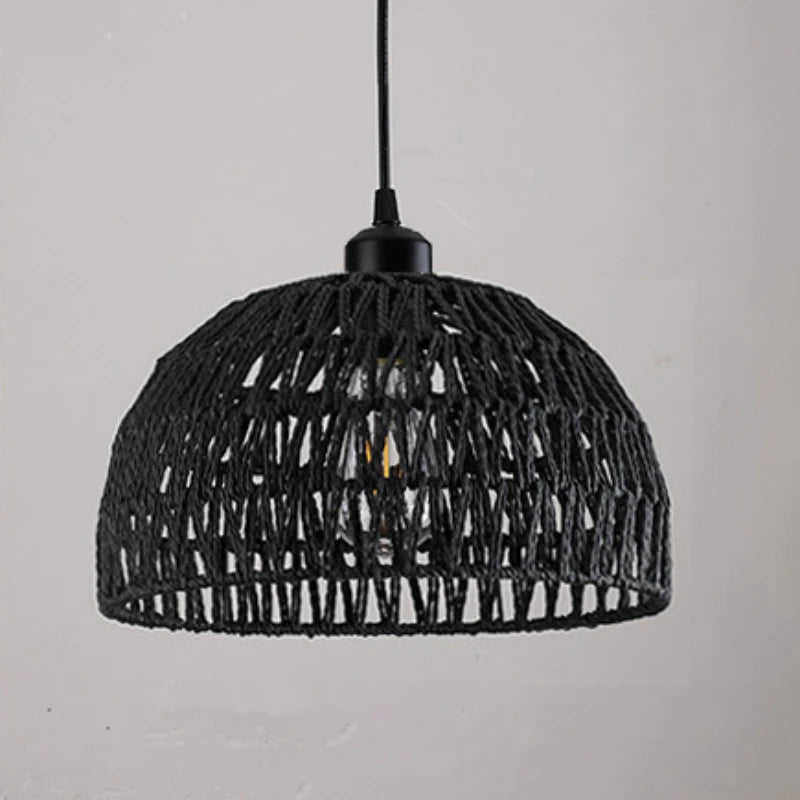 Mais novo estilo japonês corda de cânhamo tecida luzes pendentes B&B restaurante pastoral sala de chá pousada bar quarto rattan iluminação interna Quente