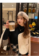 Suéter de gola alta feminino inverno 2025 vermelho retrô com forro de veludo engrossado desgaste interno tricô térmico camisa de assentamento