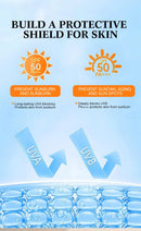 Protetor Solar Tintado FPS 50+ Hidratante Proteção UV para Rosto e Corpo Bloqueador Solar Leve Antienvelhecimento À Prova D'Água Clareador Uso Diário