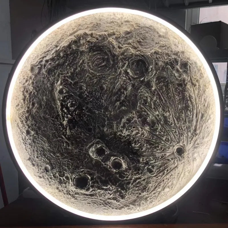 Lâmpada de parede 3D Crater moderna Luxo Redondo Tridimensional Alívio Lua Design Embelezado Decoração de Casa 3 Cor Lâmpada Mural